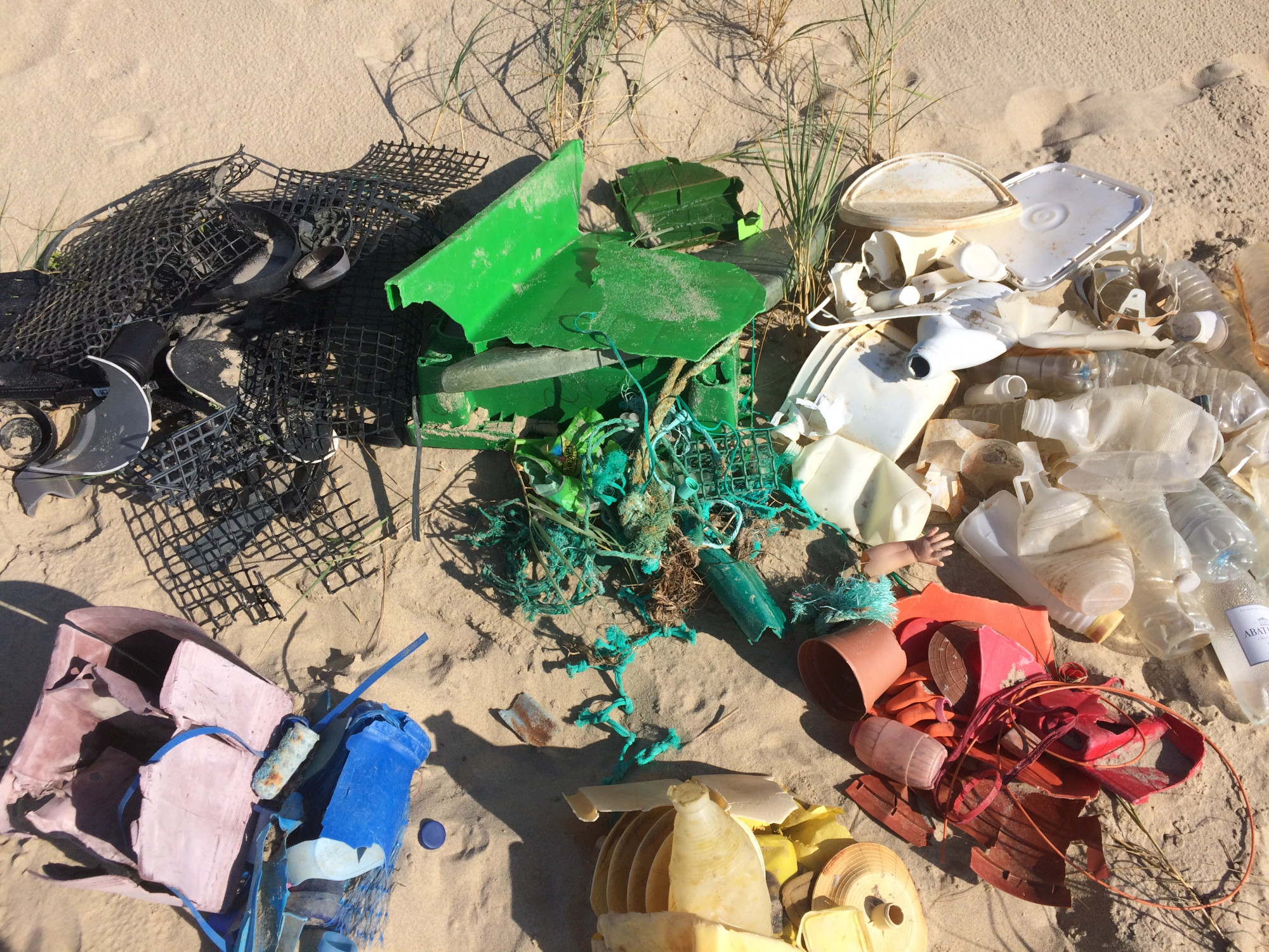 Plastic found at the Atlantic coast