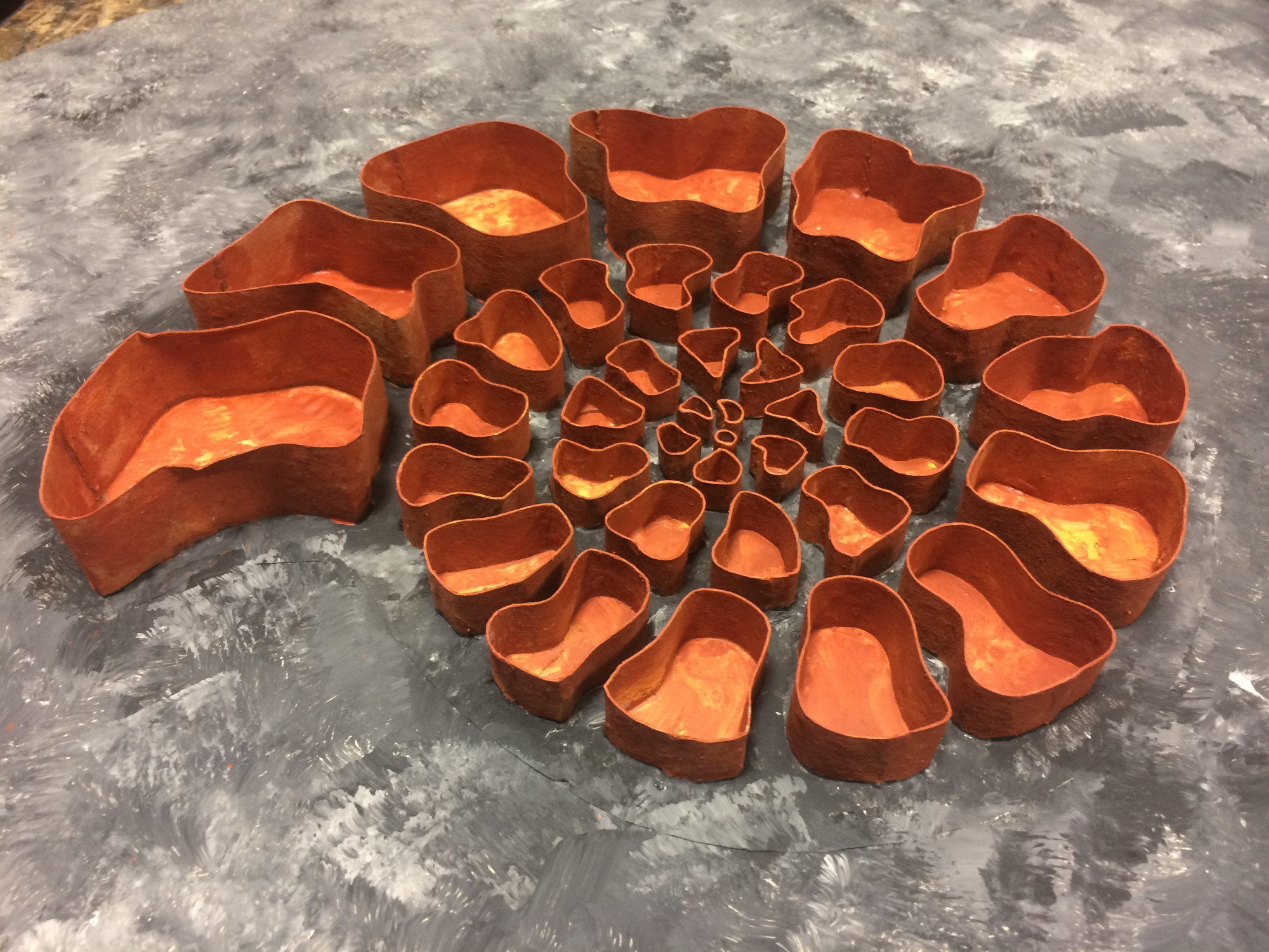 The green ammonite with a corten steel construction